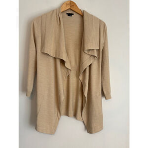 Theory Womens Small Wool Shawl Collar Open Cardigan